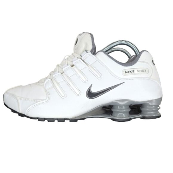 Nike Mens Shox NZ Leather 378341-102 Sz 8.5 White Cool Grey Running Shoes - Picture 5 of 10